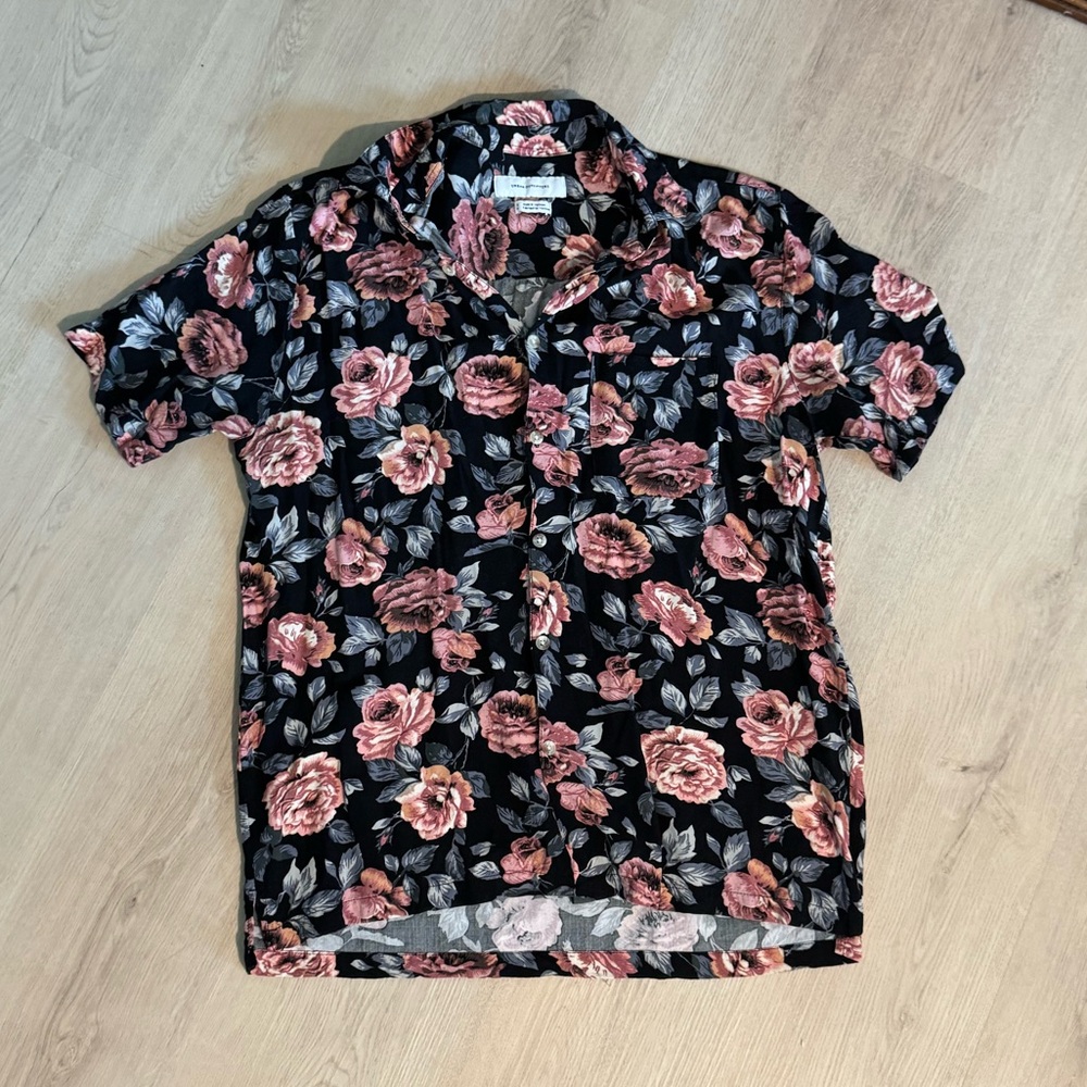 Floral Black and Pink Men's Shirt